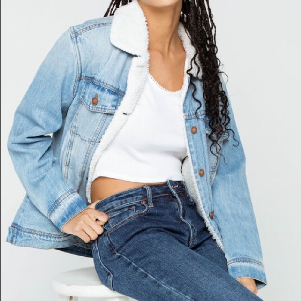 Brand New with tags RSQ Sherpa lined denim jacket